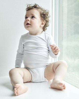 Langærmet body | 4-pak | Bambusviskose | Hvid