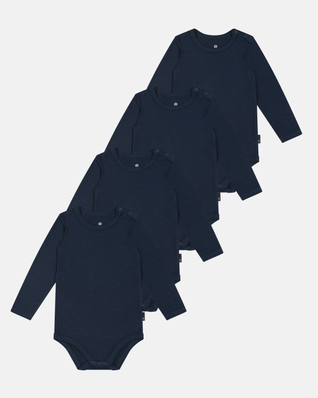 Langærmet Body | 4-pak | Bambusviskose | Navy