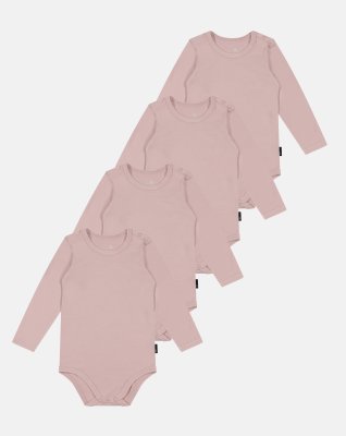 Langærmet body | 4-pak | Bambusviskose | Rose -JBS of Denmark Kids