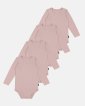 Langærmet body | 4-pak | Bambusviskose | Rose - JBS of Denmark Kids
