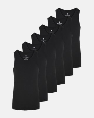 Singlet | 6-pak | Bambusviskose | Sort