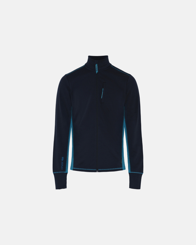 "Midlayer" zip | 100% merino uld | navy/blå