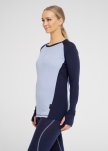 Langærmet t-shirt | 100% merino uld | blå/navy -Dovre Women