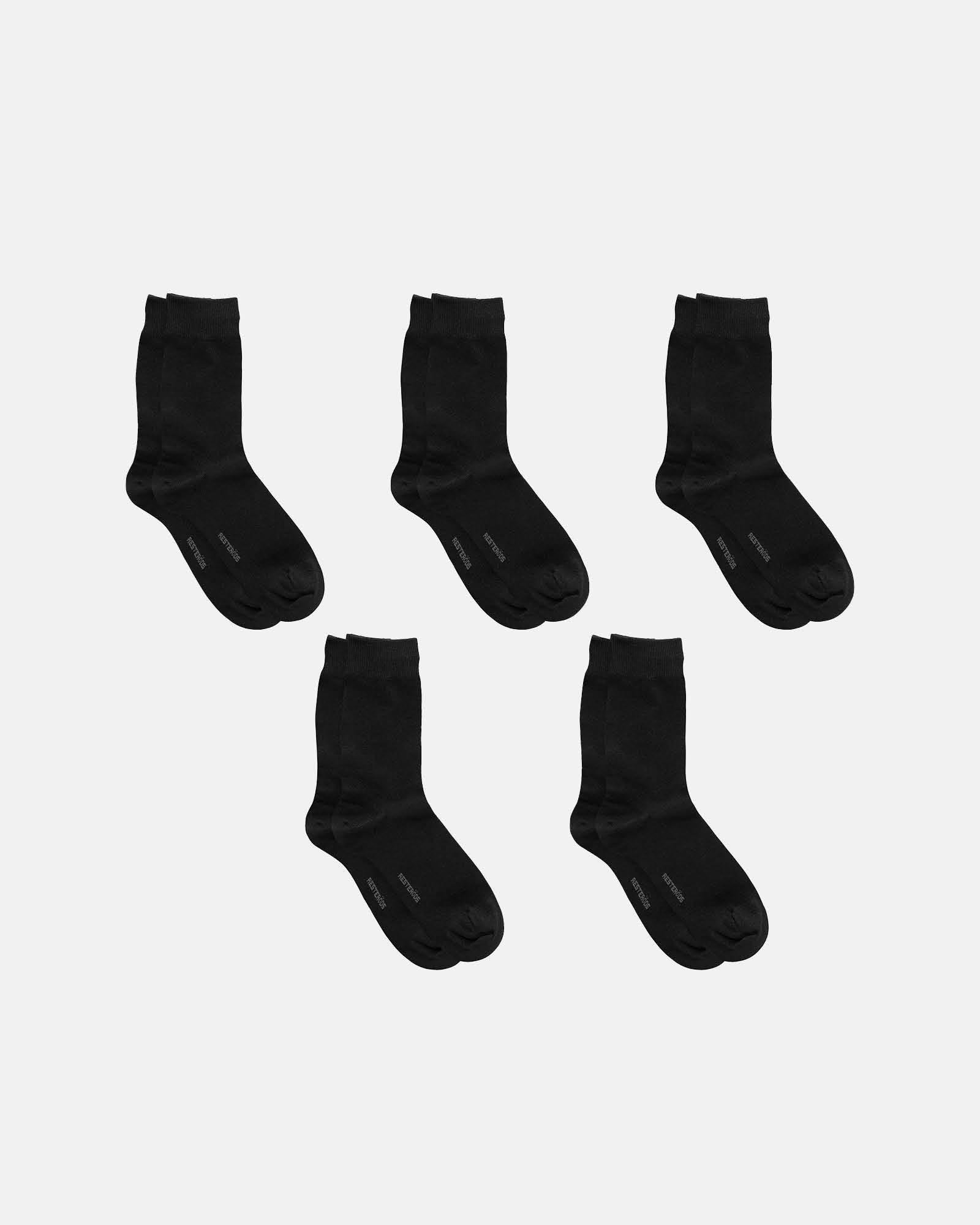 Strømper 5-pak | Økologisk bomuld | Sort -Resteröds