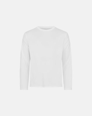 Langærmet t-shirt | bambus | hvid -Resteröds