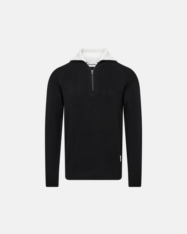 Pullover "zip" | 100% økologisk bomuld | sort