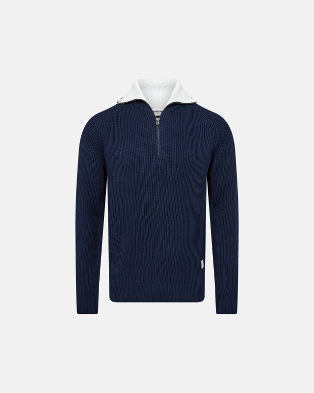 Pullover "zip" | 100% økologisk bomuld | navy
