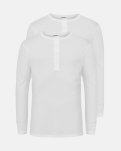 Langærmet t-shirt "grandad" 2-pak | 100% økologisk bomuld | Hvid -Resteröds
