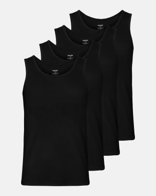 4-pak tank top (singlet) | bambus | sort -Resteröds