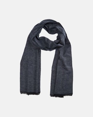 Halstørklæde | 100% børstet silke | grå/blå -Connexion Tie