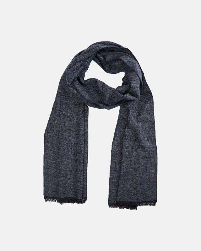 Halstørklæde | 100% børstet silke | grå/blå