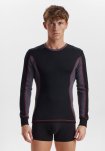 Dual layer langærmet t-shirt | uld | sort -ProActive