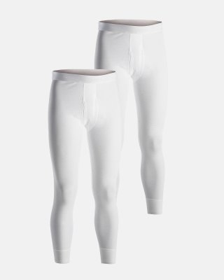 Long johns m. gylp 2-pak | 100% økologisk bomuld | Hvid