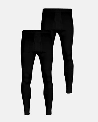 Long johns m. gylp 2-pak | 100% økologisk bomuld | Sort