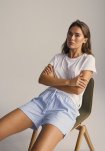 Pyjamas shorts |  bambus | blå/hvid strib -JBS of Denmark Women