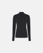 Langærmet trøje med lynlås | 100 % merino uld | sort - Dovre Women