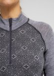 Langærmet undertrøje zip | 100% merino uld | grå -Dovre Women
