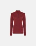 Langærmet trøje med lynlås | 100 % uld | rød -Dovre Women