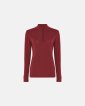 Langærmet trøje med lynlås | 100 % uld | rød - Dovre Women