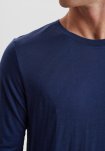 Langærmet T-shirt | 100% økologisk GOTS uld | navy -JBS of Denmark Men
