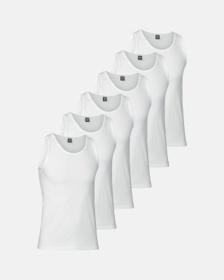 Tanktop 6-pak | Økologisk bomuld | Hvid