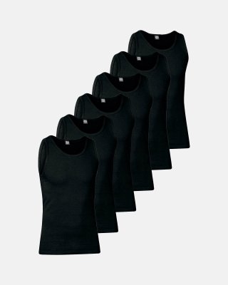 Tanktop 6-pak | Økologisk bomuld | Sort