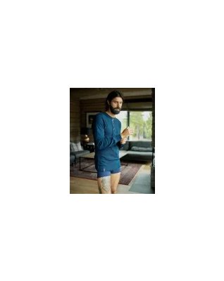 Langærmet t-shirt "Grandad" | 100% økologisk bomuld | Navy -Dovre