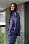 Pyjamasskjorte | 100% økologisk bomuld | blå -JBS of Denmark Women