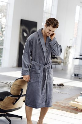 Badekåbe | 100% velour bomuld | Grå
