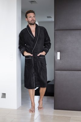 Badekåbe | 100% velour bomuld | Sort