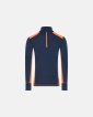 Langærmet zip undertrøje | 100% merino uld | navy/orange - Dovre