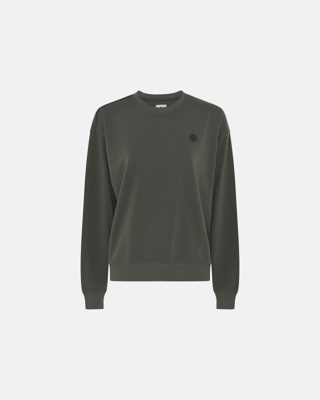 Sweatshirt med badge | bambus | grøn