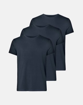 T-shirt "o-neck" 3-pak | Bambusviskose | Marine -Resteröds