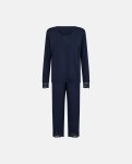 Pyjamas sæt m. blonde | Bambusviskose | Navy -Decoy