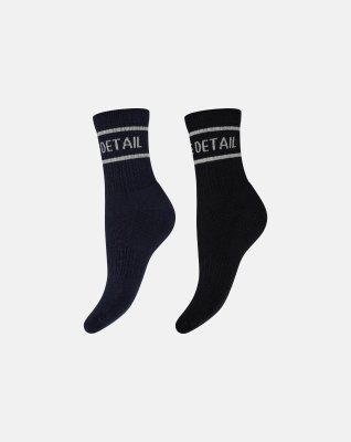 Strømper "tennis" 2-pak | Bomuld | Sort -Hype the Detail