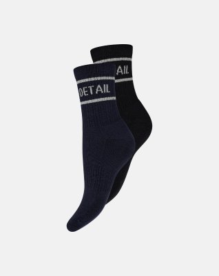 Strømper "tennis" 2-pak | Bomuld | Sort -Hype the Detail