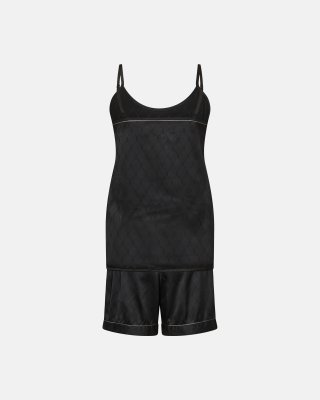Pyjamas m. shorts "satin" | Polyester | Polyester | Sort