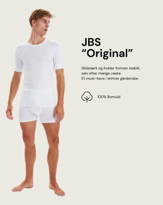 "Original" t-shirt o-neck | 100% bomuld | Hvid -JBS