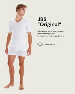 T-shirt "v-neck original" | 100% bomuld | Hvid -JBS