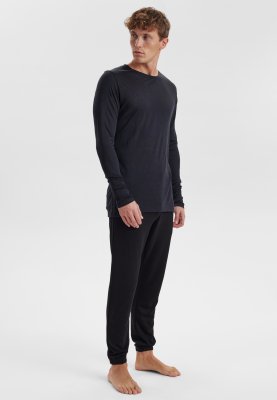 Langærmet t-shirt | 100% merino uld | Sort