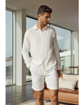 Shorts | Hør/bambusviskose | Hvid -JBS of Denmark Men
