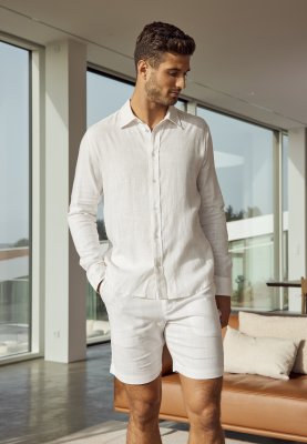 Shorts | Hør/bambusviskose | Hvid