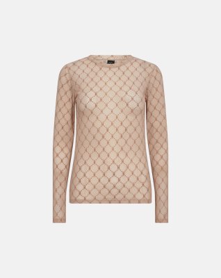 Bluse "mesh" | Polyamid | Sand -Hype the Detail