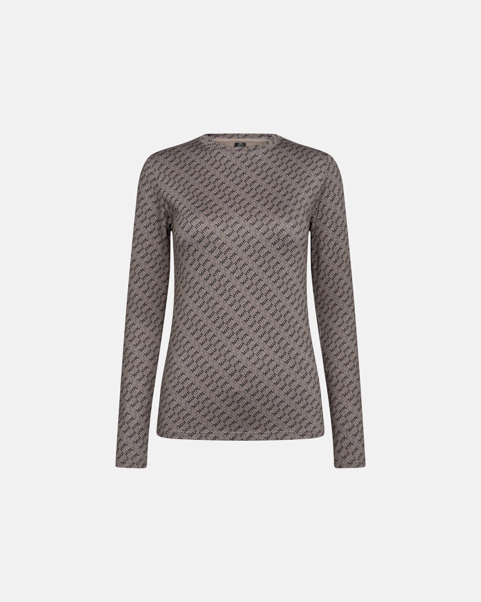Bluse "logo" | Polyester | Beige -Hype the Detail