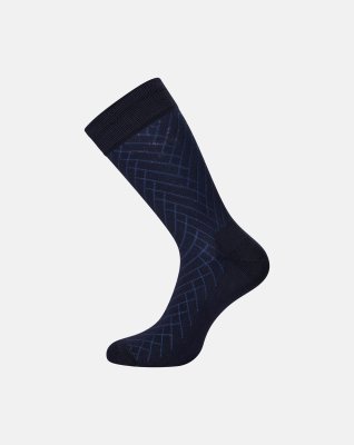 Strømper | Bambusviskose | Navy mønster -Egtved