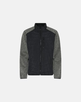 Knit/quilt jakke | 100% polyester | Sort og grå