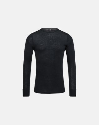 Langærmet t-shirt | 100% uld | Sort -ProActive