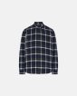Flannel skjorte | 100% bomuld | Navy/hvid - ProActive