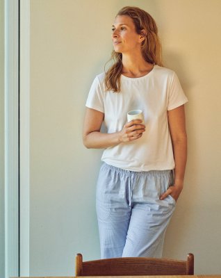 Pyjamasbukser | Bambusviskose | Blå/hvid strib -JBS of Denmark Women