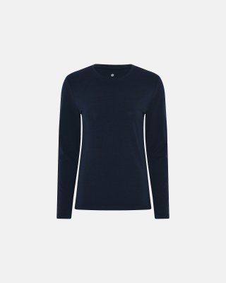 Langærmet t-shirt | Bambusviskose | Navy